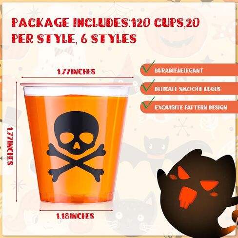Mumufy 120 PCS Halloween Plastic Shot نظارات 1.69 أوقية يمكن التخلص منها للحفلات. in Saudi Arabia
