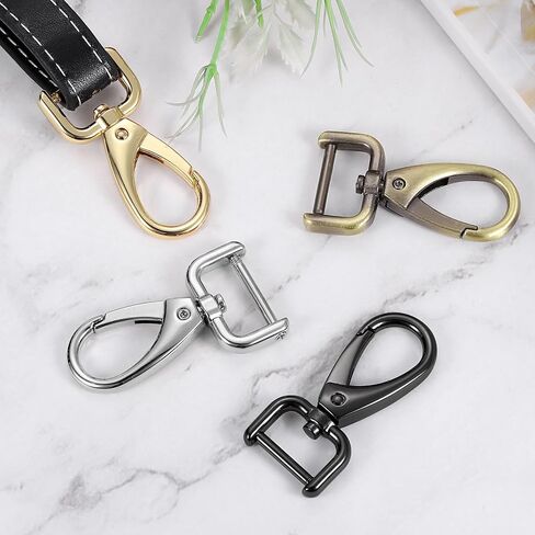 uxcell 2Pcs Swivel Clasps Hook, 12mm(0.5 Inch) D Ring Detachable Snap Hook Metal Lobster Claw Clasp Hook with Screwdriver for Purse Keychain DIY Craft, Black in Saudi Arabia