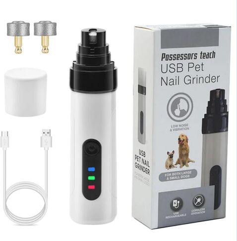 Silent Groom Pro Nail Grinder - Heusom Silent Groom Pro للكلاب والقطط ، لاعب الظفر الكلب مع رؤوس طحن بديلة ، شحن USB سريع (مع رأس 2) in Saudi Arabia