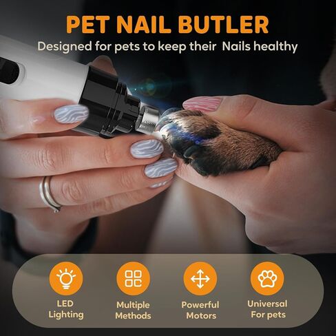 Silent Groom Pro Nail Grinder - Heusom Silent Groom Pro للكلاب والقطط ، لاعب الظفر الكلب مع رؤوس طحن بديلة ، شحن USB سريع (مع رأس 2) in Saudi Arabia