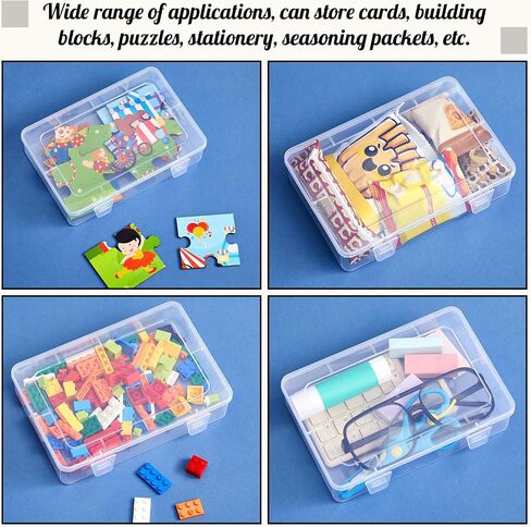 Weysat 12 Pack Clear Plastic Storage Containers with Lids 7.3 x 4.9 x 1.65 Inches Rectangular Empty Hinged Boxes Small Stackable Organizer Boxes for Home Office Beads Craft Supplies in Saudi Arabia
