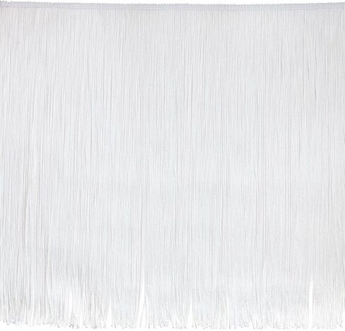 30" Chainette Fringe Trim, Polyester-Made Decorative Fringe Trim, For Costumes, Home Decor, and Party Decorations, Durable Fringes, White in Saudi Arabia