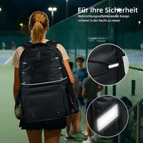 حقيبة ظهر للتنس من AUMTISC مكونة من مضاربين، وحقائب مضرب تنس مع جيب معزول وحجرة أحذية منفصلة لحمل مجداف كرة البيسبول ومضرب كرة الريشة والاسكواش والإكسسوارات in Kuwait