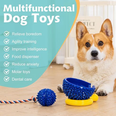 4 عبوة لعبة مضغ الكلاب ، أقراص طيران متينة لرمي ألعاب الصيد ، 3 في 1 كلاب ، لعبة مضغ الحيوانات الأليفة غير القابلة للتدمير لمضغ العدوانية ، تقلل من القلق ، والألعاب التفاعلية لتنظيف أسنان الكلاب الملل in Kuwait