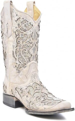 Corral Women's Square Toe White Wedding Boots in Saudi Arabia