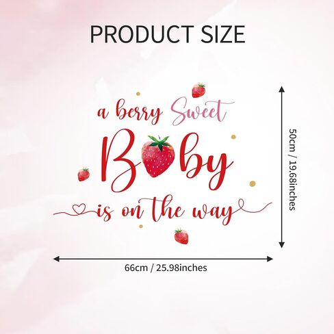 A Berry Sweet Baby is on the Way Decorations - A Berry Sweet Baby is on the Way Decal for Balloons Arch Backdrop, Berry Sweet Baby Girl Shower Decorations, Strawberry First Birthday Decor for Girl in Saudi Arabia
