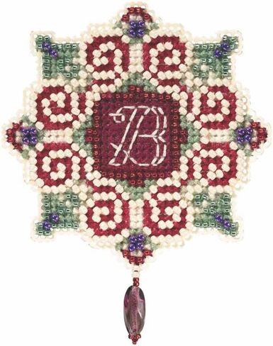 Christmas Letter Beaded Counted Cross Stitch Christmas Ornament Kit Mill Hill 2015 Winter Holiday MH185302 in Saudi Arabia