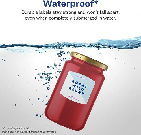 Avery Durable Waterproof Arched Square Labels, Sure Feed Technology, 2" x 2-3/16", 300 Total, Oil and Tear-Resistant Waterproof Labels, Print-to-The-Edge, Laser/Pigment-Based Inkjet Printable in Saudi Arabia