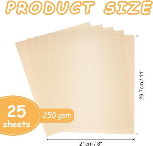MECCANIXITY 25 Pcs Bronze Shimmer Cardstock Paper, 8 x 11 Inch Sheets for Art Supplies, Paper Crafting, DIY Crafts in Saudi Arabia