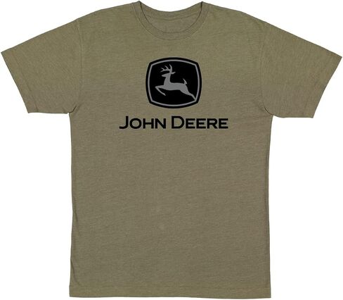 John Deere Mens Short Sleeve Graphic Tee Trademark-Charcoal-Large in Saudi Arabia