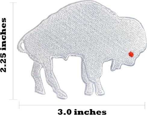 White Buffalo Standing Size 3 Inches Football Fan Favorite Team Iron On Sew On Embroidered Patch in Saudi Arabia