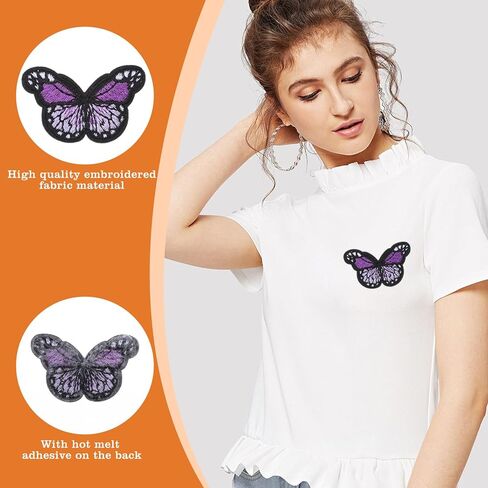 72 pcs زهرة الحديد على بقع ملونة الفراشة الحديد المطرزة على بقع للملابس خياطة تصحيح لطيف daisy زهرة النحل تصحيح لسترات الجينات الجينز سراويل القبعات على الظهر in Kuwait