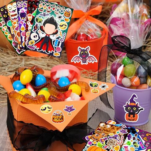 36 Sheets Halloween Stickers for Kids, Make Your Own Halloween Stickers, Halloween Party Games Stickers, Halloween Party Favors DIY Crafts Trick or Treat Party Supplies in Kuwait
