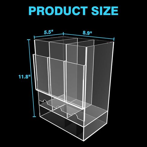 3 Slot Booster Pack Dispenser for Standard Card Packs – Clear Acrylic Trading Card Display Stand for Sealed Booster Pack Storage & Collection in Kuwait