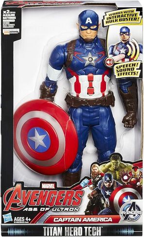 Hasbro Marvel Avengers Age of Ultron Titan Hero Tech Captain America 12 Inch Figure in Saudi Arabia