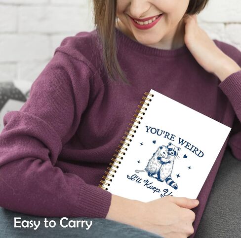 Funny Racoon Opossum Meme Notebook, Possum Journal, Opossum Gifts for Women, You're Weird I'll Keep You Spiral Notebooks 5.5x8.3 Inch in Saudi Arabia