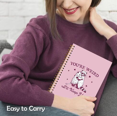 Funny Racoon Opossum Meme Notebook, Possum Journal, Opossum Gifts for Women, You're Weird I'll Keep You Spiral Notebooks 5.5x8.3 Inch in Saudi Arabia