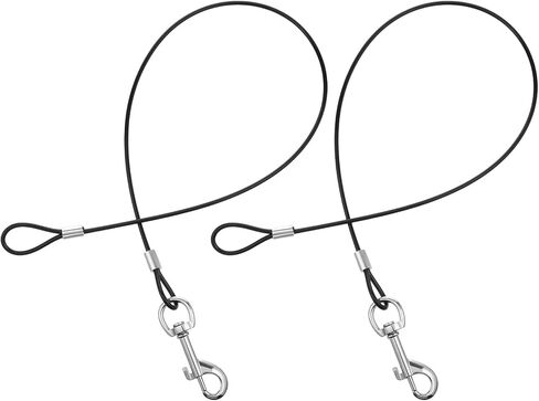 2 PCS Pres Proof Dog Extension ، Dog Leash Extender Metal Non-tangle Short Dogs Housh Highting Duty Dickes Extender للمشي والتدريب الصغير المتوسط ​​(الأسود) in Saudi Arabia