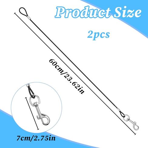 2 PCS Pres Proof Dog Extension ، Dog Leash Extender Metal Non-tangle Short Dogs Housh Highting Duty Dickes Extender للمشي والتدريب الصغير المتوسط ​​(الأسود) in Saudi Arabia