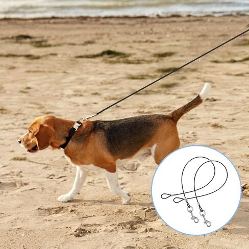 2 PCS Pres Proof Dog Extension ، Dog Leash Extender Metal Non-tangle Short Dogs Housh Highting Duty Dickes Extender للمشي والتدريب الصغير المتوسط ​​(الأسود) in Saudi Arabia
