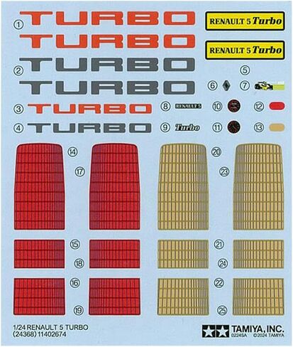 Tamiya 24368 Renault 5 Turbo Plastic Model Kit in Saudi Arabia