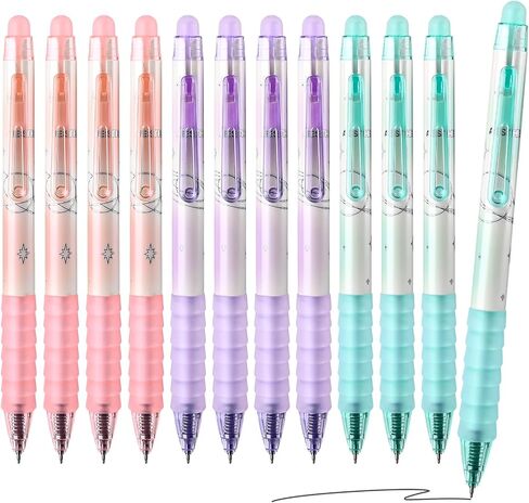 Temiary 12 PCS أقلام هلام قابلة للمحو ، قلم حبر الهلام مع ممحاة ، 0.5 مم من الكتابة الناعمة لتلطيف اليومية أخذ ألغاز الكلمات المتقاطعة (الحبر الأزرق) in Kuwait