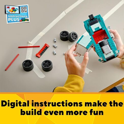 Lego Creator 3 in 1 Street Racer Car ، تتحول مجموعة Rebuildable إلى سيارة عضلية أو قضيب ساخن أو لعبة سباق سيارة ، هدية رائعة للسيارة للبنين والبنات الذين تتراوح أعمارهم بين 7 سنوات ، 31127 in Saudi Arabia