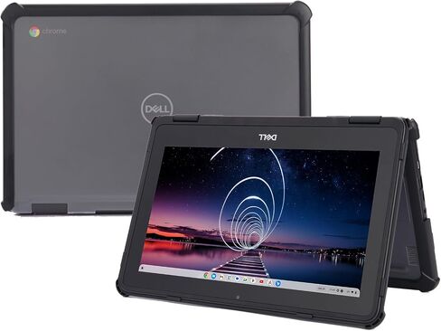 MCOVER HYBRID CASE متوافق فقط لعام 2019 ~ 2023 11.6 "Dell Chromebook 3100/3110 2-in-1 أو Clamshell Education Captop (لا يلتزم أي نماذج أخرى Dell)-Black in Saudi Arabia