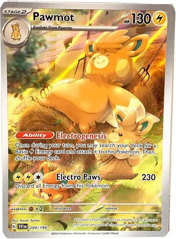 Pokemon - Pawmot 209/198 - Scarlet & Violet - Illustrator Rare - Holo Full Art in Saudi Arabia