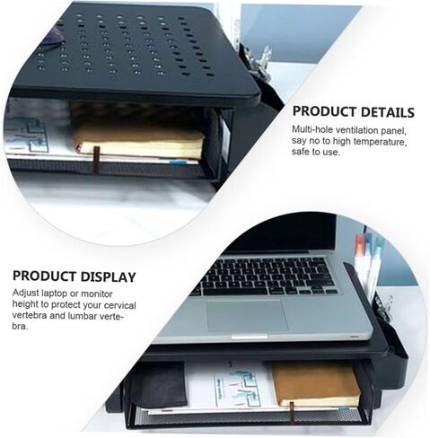 ARTIBETTER Monitor Stand Riser Iron Multifunctional Storage Rack Laptop Stand Desk Riser White in Saudi Arabia
