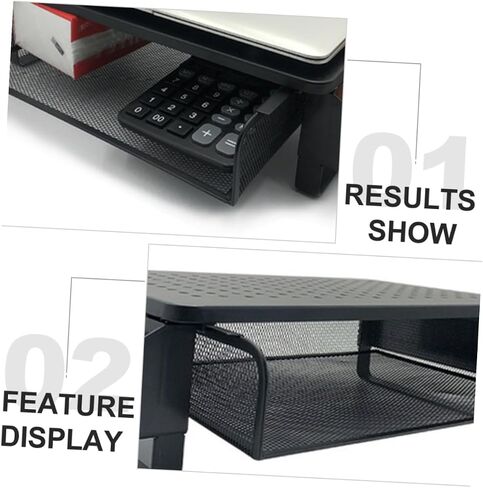 ARTIBETTER Monitor Stand Riser Iron Multifunctional Storage Rack Laptop Stand Desk Riser White in Saudi Arabia