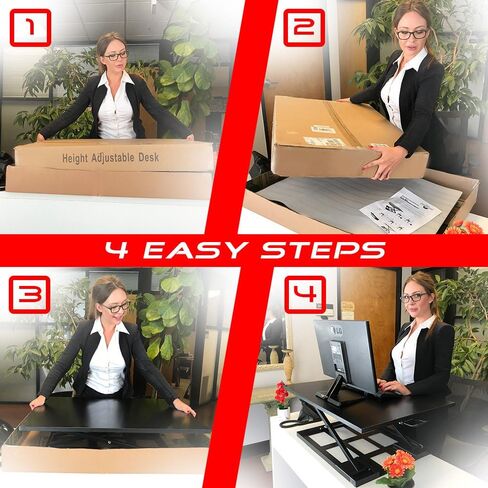 Standing Sit and Stand Up Desk - Easy Height Adjustable Table Jack Desk Converter with Huge 32" x 22" Instantly Convert Any Variable Portable Computer Monitors for Work Home by Elevating in Seconds in Saudi Arabia