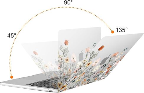 MOSISO Compatible with MacBook Air 13 inch Case 2024-2022 M3 A3113 M2 A2681,Plastic Garden Flowers Hard Case&Keyboard Cover&Screen Film Compatible with MacBook Air 13.6 inch Case&Bag,Transparent&Black in Saudi Arabia
