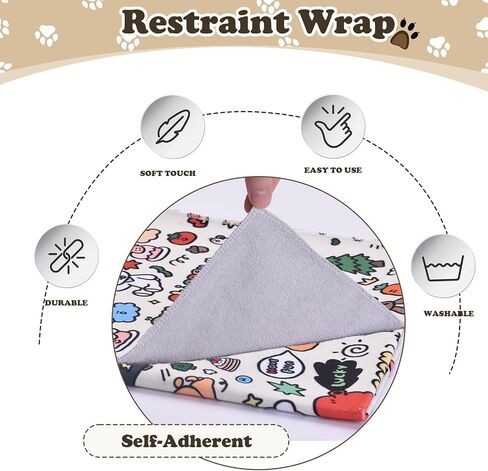 27.6 "Cat Grooming Wrap ، Wrap Cat لقطع الأظافر ، الطب ، تفريش الأسنان ، وقيود تقليم الأظافر ، ولف تقويم القطط ، ومضاد للخلع مضاد لـ Escape L (ضمن 15 رطلاً) in Kuwait