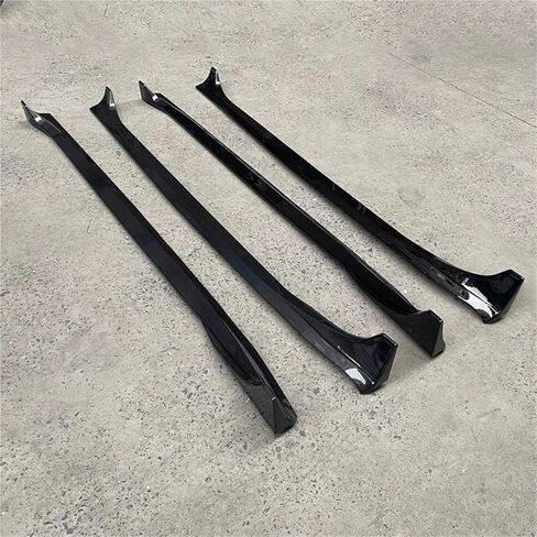 شفة تنورة جانبية للسيارة امتداد شفة متوافقة مع Tesla Model 3 Highland 2024-2025 التنانير الجانبية Door Door Pumper Lip Carbon Carbon Protector (Gloss Black) in Kuwait