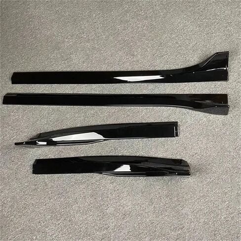 شفة تنورة جانبية للسيارة امتداد شفة متوافقة مع Tesla Model 3 Highland 2024-2025 التنانير الجانبية Door Door Pumper Lip Carbon Carbon Protector (Gloss Black) in Kuwait