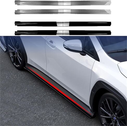 تنورة جانبية السيارة متوافقة مع Subaru WRX STI VB 2022 2024 حماية خارجية أغطية المفسد السفلي أجزاء الديكور التلقائي (مظهر الكربون) in Kuwait