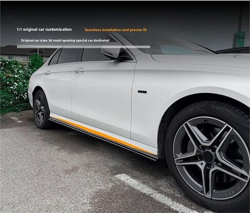 ينطبق على طراز E-Class W213 2016-2023 المحور القياسي AMG Side Side Skirt Spoiler المحيط بالملحقات (حبة ألياف الكربون) in Kuwait