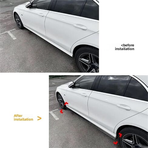 ينطبق على طراز E-Class W213 2016-2023 المحور القياسي AMG Side Side Skirt Spoiler المحيط بالملحقات (حبة ألياف الكربون) in Kuwait