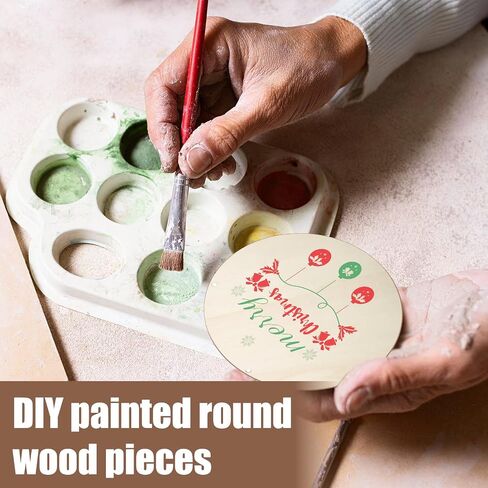 6 Pieces 8 Inch Unfinished Wood Circles Natural Wooden Discs Wooden Ornaments for DIY Crafts Painting Wood Burning Door Hanger Signs Christmas Decorations in Saudi Arabia