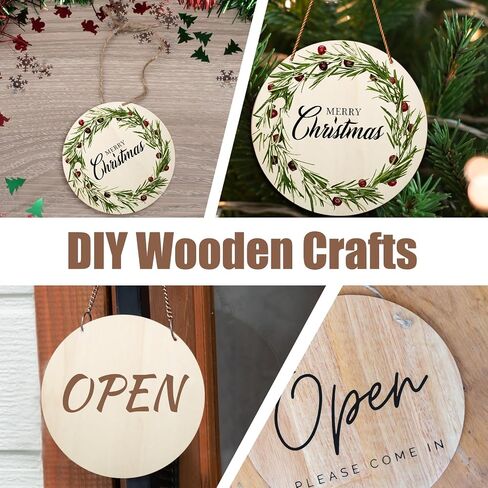 6 Pieces 8 Inch Unfinished Wood Circles Natural Wooden Discs Wooden Ornaments for DIY Crafts Painting Wood Burning Door Hanger Signs Christmas Decorations in Saudi Arabia