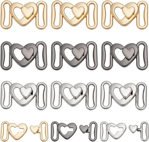 arricraft 12 pcs الابازيم الأسطوانة المعدنية على شكل قلب ، 3 ألوان سبائك المشابك شينينج موصلات حزام الخصر الزخرفية لملحقات ملابس الملابس ملحقات ملحقات الخياطة الحرفية in Saudi Arabia