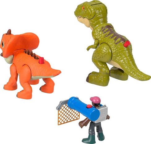 Fisher-Price Imaginext Jurassic World Rebirth Playet ، T. Tex Toy Gift Pack مع شخصية عمل بشرية 3 بوصات ، 2 ديناصورات وملحقات (Amazon Exclusive) in Saudi Arabia