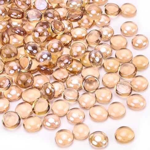 0.95 LB Flat Marbles Mixed Color About 170 Pcs Flat Glass Beads Gems for Vase Fillers Stones Decorative Glass Pebbles Arts Crafts Table Scatter Fish Tank Aquarium Landscaping Decor in Kuwait