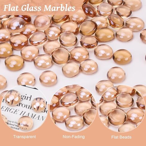 0.95 LB Flat Marbles Mixed Color About 170 Pcs Flat Glass Beads Gems for Vase Fillers Stones Decorative Glass Pebbles Arts Crafts Table Scatter Fish Tank Aquarium Landscaping Decor in Kuwait