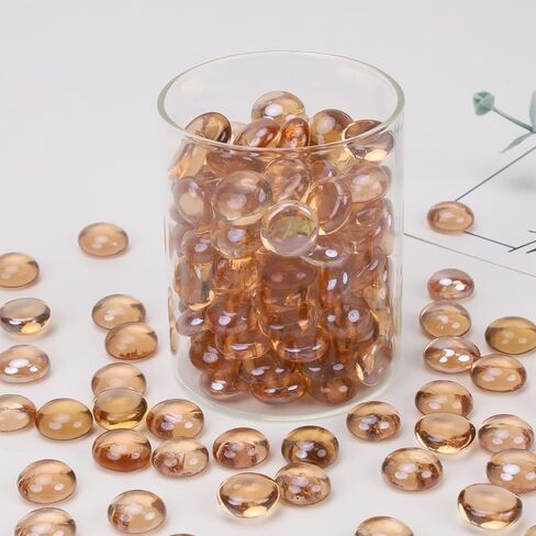 0.95 LB Flat Marbles Mixed Color About 170 Pcs Flat Glass Beads Gems for Vase Fillers Stones Decorative Glass Pebbles Arts Crafts Table Scatter Fish Tank Aquarium Landscaping Decor in Kuwait