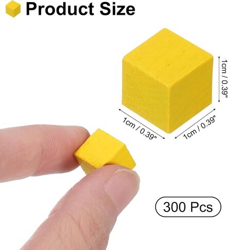 uxcell 300Pcs Wood Blocks for Crafts, 1cm Unfinished Wood Cube Solid Wooden Blank Square Block for DIY Craft Projects Personalized Gifts, White in Saudi Arabia