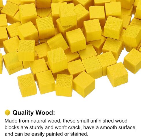 uxcell 300Pcs Wood Blocks for Crafts, 1cm Unfinished Wood Cube Solid Wooden Blank Square Block for DIY Craft Projects Personalized Gifts, White in Saudi Arabia