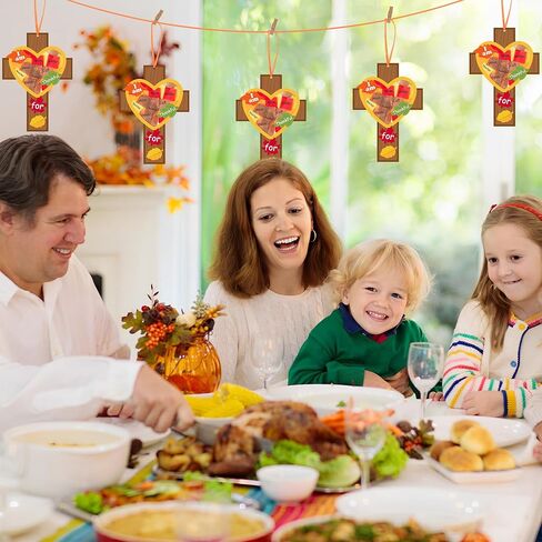 Watinc Fall Cross Suncatchers Craft - DIY عيد الشكر ديني شكر الأنسجة الشاكرين مجموعة زخرفة معلقة ، اصنع أنشطة متعة كريستيان مسيحية إبداعية للفصول الدراسية للمدرسة (24 ٪) in Saudi Arabia
