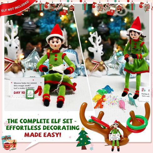 24 يوم مشهد عيد الميلاد العفريت مجموعة Advent Calendar - 80+ الدعائم النشاط ، مربع Daily Magic Surprise لديكور العطلات والمرح (قزم غير مدرج) in Saudi Arabia
